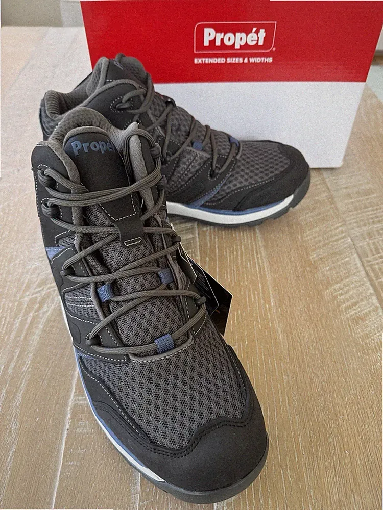 Propet Veymont Men’s Wide Waterproof Hiking Boots Grey/Blue Size 9.5 5E